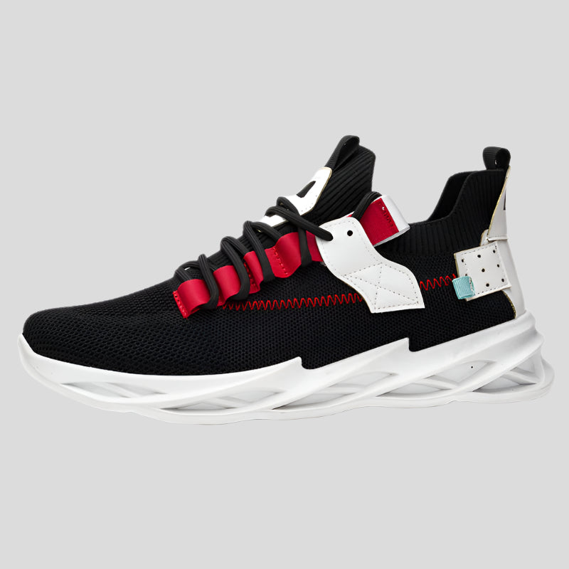 Celonox Black Knit & Red Accent Sculptural Runners